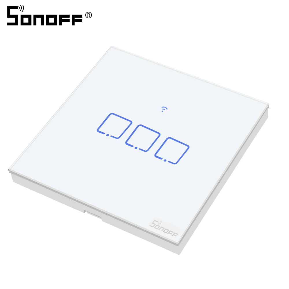 SONOFF Tx T0 US/EU/UK 1/2/3 Wi-Fi настенный светильник переключатель Панель сенсорный экран/Голосовое управление/приложение Управление Eweilink интеллектуальная Автоматизация дома Alexa IFTTT - Комплект: SONOFF T0 UK 3C