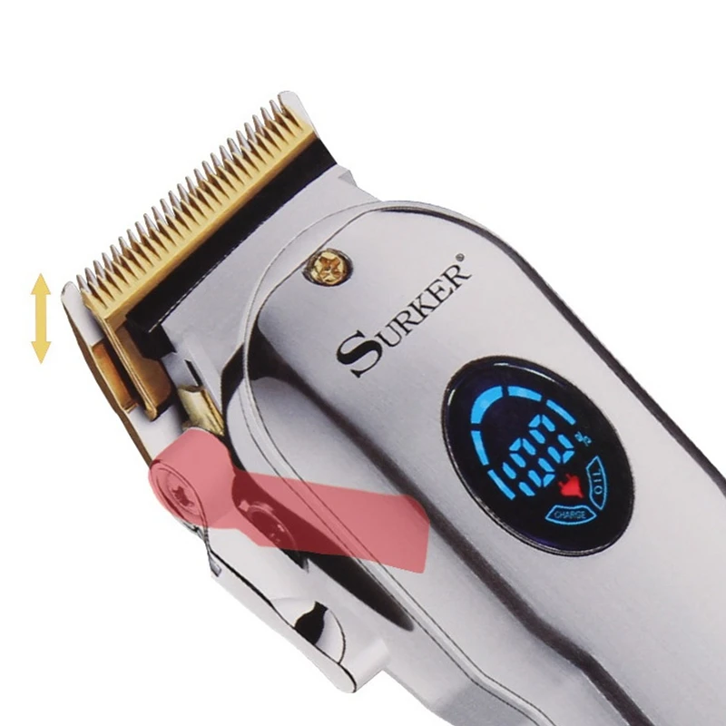Professional Barber Hair Clipper Men Hair Trimmer LCD Electric Hair Cutting Machine Titanium Blade Haircut USB Rechargeable