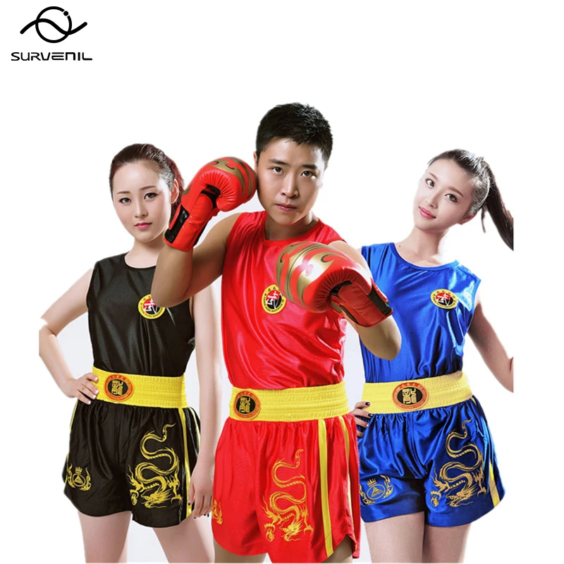 MMA Shorts Muay Thai T Shirt Kungfu Wushu Clothing Martial Arts Sanda Rashguard Boxing Pants Men Women Kids Performance Costume mma shorts