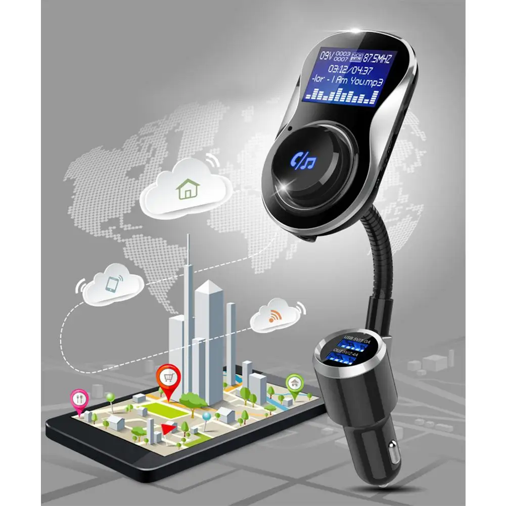 Dragonpad Автомобильный MP3-плеер Bluetooth Hands-free U диск TF карта двойной usb зарядный выход Автомобильное зарядное устройство