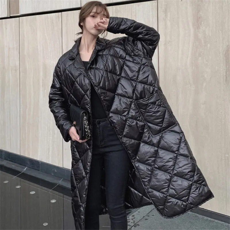 Дизайнерская зимняя куртка женская Корейская клетчатая модная Осенняя тонкая бандажная куртка плотная верхняя одежда для женщин большие размеры abrigos mujer f1664