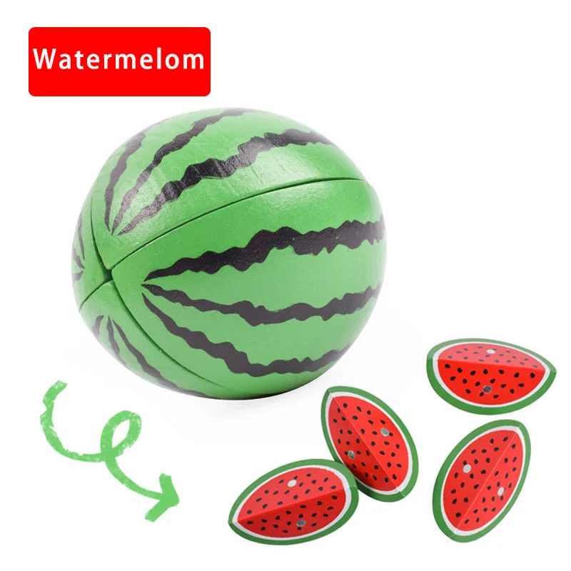 [Toy Woo] Wooden Cutting Kitchen Toy Pretend Play Fruit Vegetable Baby Educational Food Toys Children's Kitchen Play Gifts