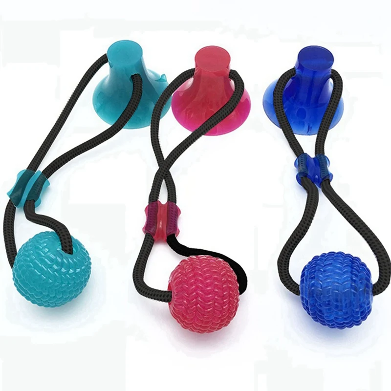 

2020Interesting Pet Molar Bite Dog Toys Rubber Ball Cleaning Teeth Elasticity Soft Puppy Suction Cup Dog Biting Tooth