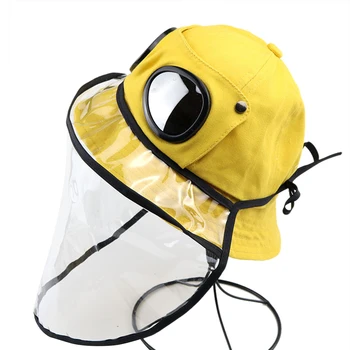 

Anti Saliva Fishman Hat Anti-Droplet Visor Shịeld Bucket Hat Fạce Protective Cover Pilot Cap For Children Kids