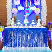 TPFOCUS Multicolor Glitter Spiral Tassel Curtains Bridal Shower Table Skirt for Wedding Birthday Baby Shower Party Decoration