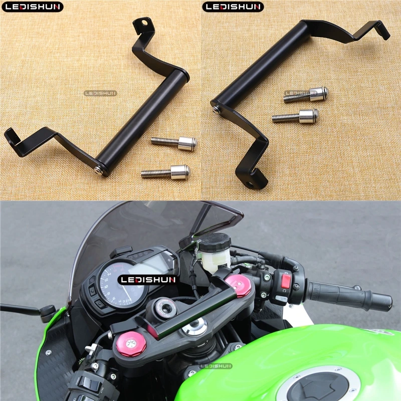 

GPS Navigation Handlebar Bracket Extension For KAWASAKI ZX6R NINJA ZX636 ZX-6R ZX 6R 2013-2017 Support