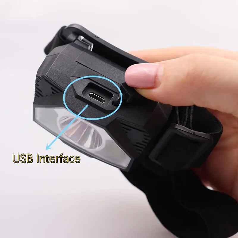 USB Rechargeable Portable Mini Headlamp Torch Flashlight Fishing Head lamp headlight + Have Built in Battery head flashlight cob headlamp