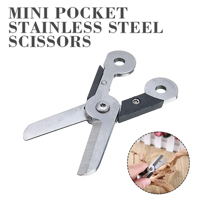 Mini Pocket Tool Keychain Cutter Spring Gear Scissors Outdoor Camp Cutter  Ring Latch Multi-functional Mini Scissors - AliExpress