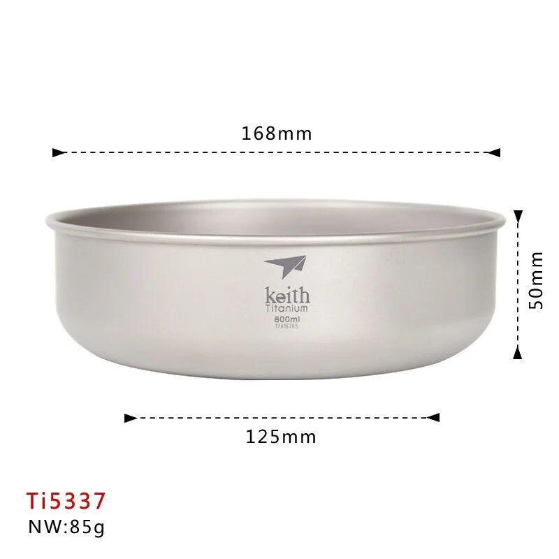 

Keith Ti5376 Titanium Outdoor Camping Picnic Bowl Home Tableware