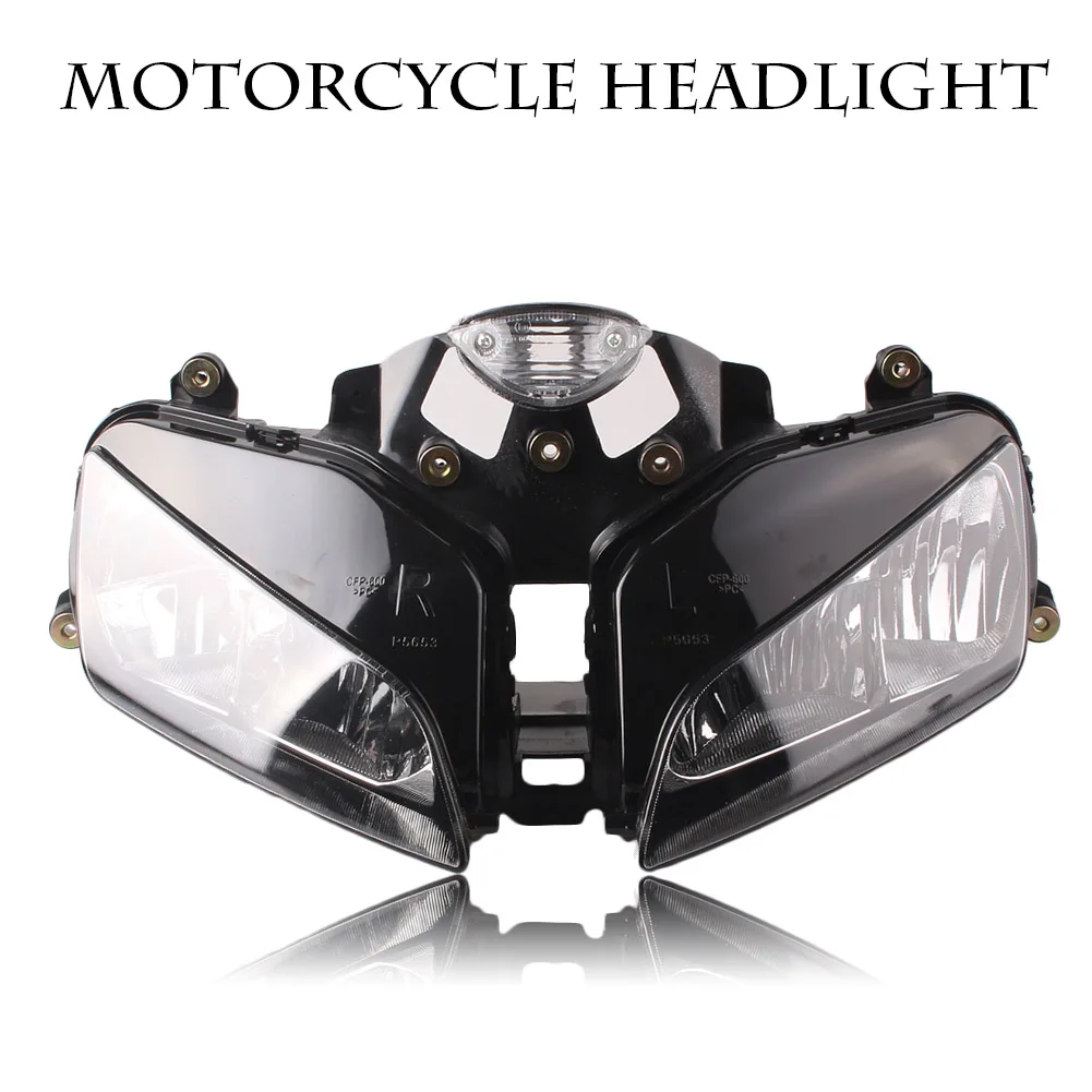 Мотоциклетные фары лампы для CBR600RR 03-06/2003 2004 2005 2006 CBR 600RR, лицевая сторона черного цвета для ванной комнаты светодиодное освещение, Китай(материк) Мотор Запчасти