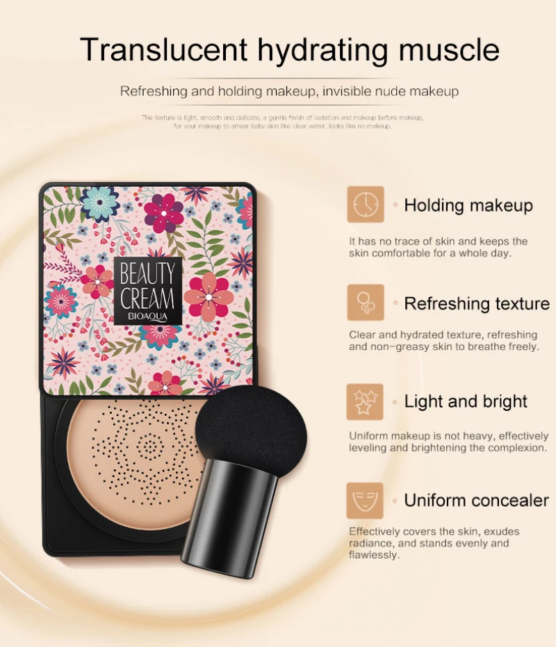 BB Air Cushion Foundation корейский Грибная головка CC крем отбеливающий консилер макияж Косметика Водонепроницаемый осветить лицо базовый тон