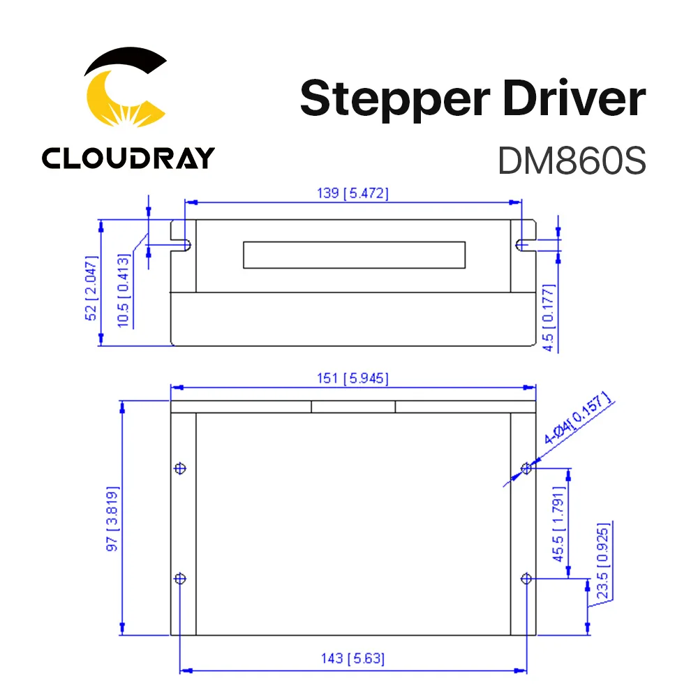 Cloudray 2-фазный шаговый драйвер DM860S поставить Напряжение 18-80VAC& 24-100VDC Выход 2,4-7.2A ток