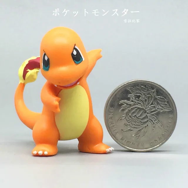 Tomy Pokemon 4-6cm Charmander Popplio Litten Pikachu Rowlet Treecko Eevee Fennekin Greninja Anime Action Figure Dolls Toy 70