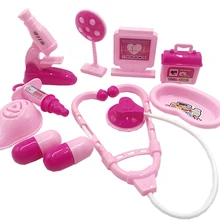 10 шт детский медицинский доктор Хирургические Инструменты Набор доктор моделирование ролевые игры стетоскоп игрушки ролевые игры Доктор медицина-розовый