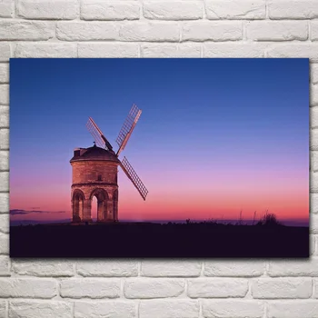 

Mill arches evening building Scenery living room home wall art decor wood frame fabric posters KN484