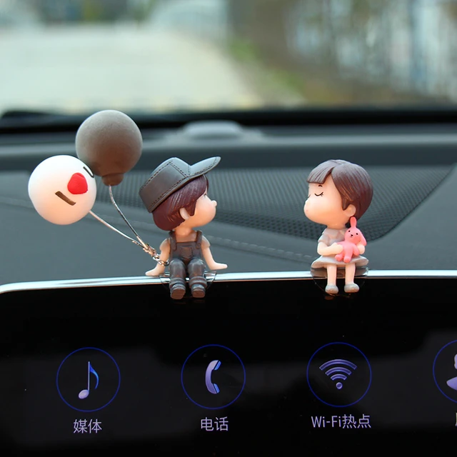 Car Interior Decoration Cute Cartoon Couples Action Figure Figurines  Balloon Ornament Auto Dashboard Accessories for Girls Gifts - AliExpress