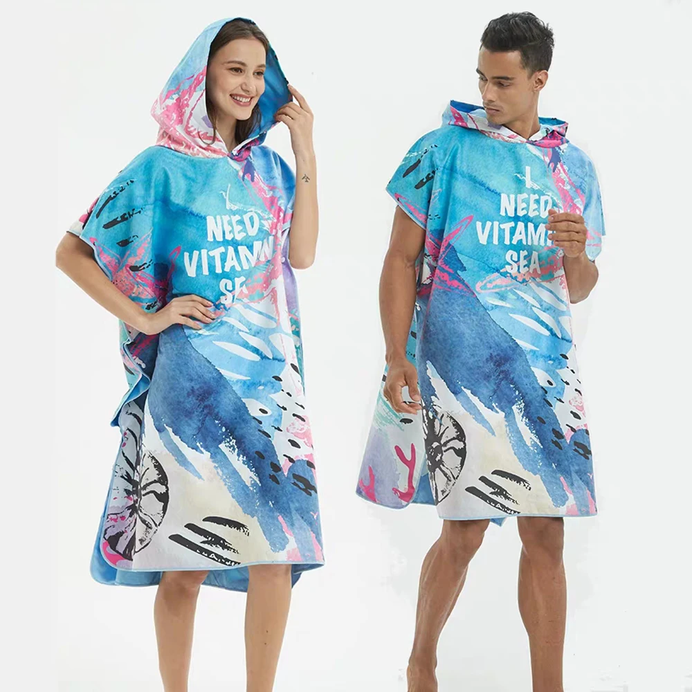 Outdoor Hooded Bathrobe/Surf Cloak Sports Towel,Quick Dry Beach Towel