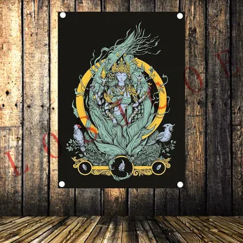 

Grim Reaper HD Retro Rock and Roll Band Flag Heavy Metal Tattoo Banners Music Studio Bedroom Background Wall Decoration