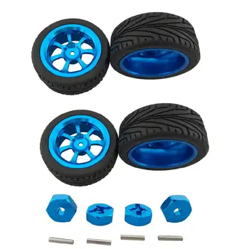 

None Alloy Hub Wheels Tyre + Hexagon Wheel Seat Adapter for Wltoys A949 A959 A969 A979 K929 Remote Control Car