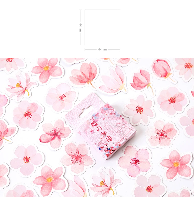 44 шт Мягкий розовый цветок вишневый цвет Дизайн Наклейка в подарок бирка DIY Подарок Украшение скрапбукинг наклейка на день рождения