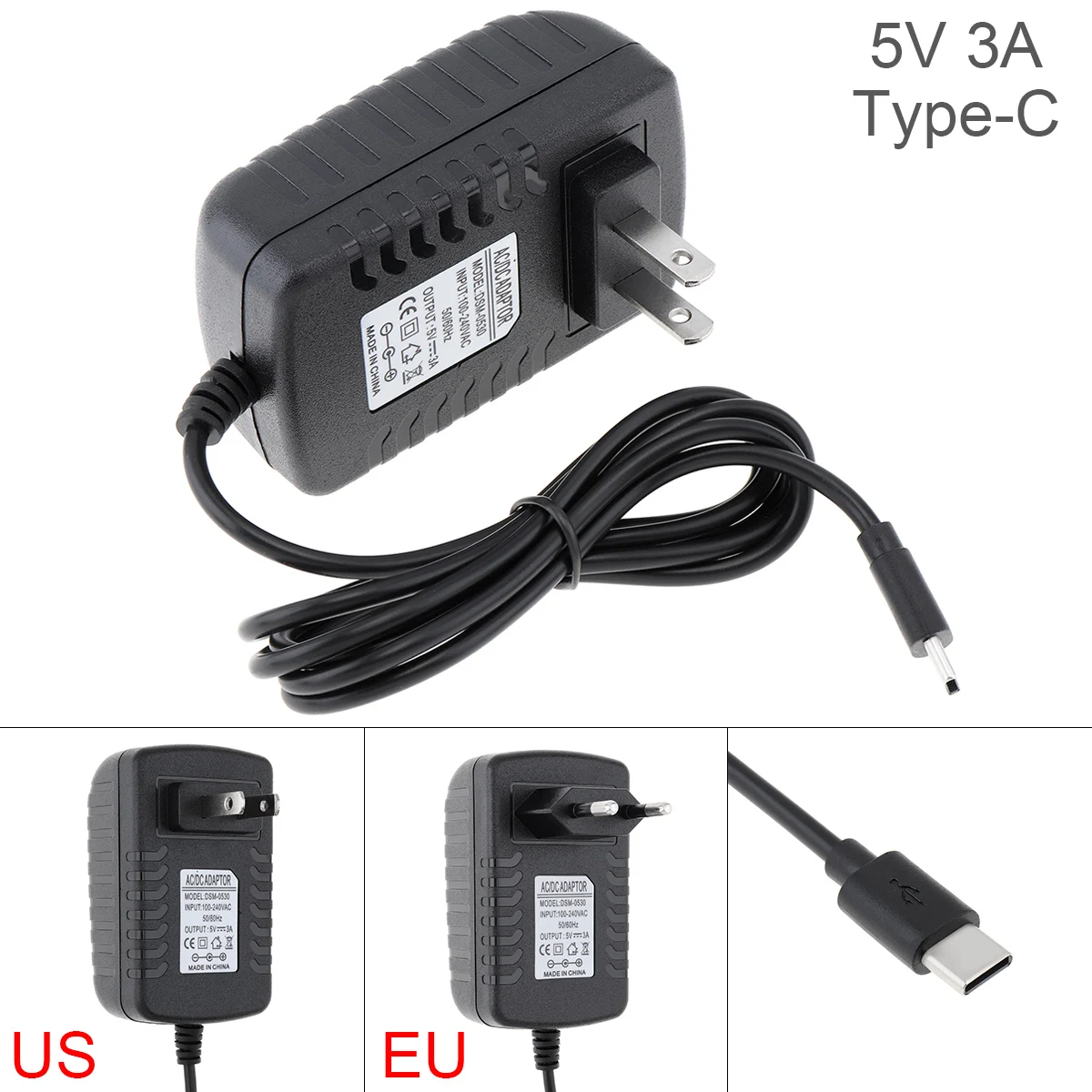 

5V 3A Power Supply Adapter Mobile Phone Charger Fit for Raspberry Pi 4 TypeC USB Power Charging Charger Converter