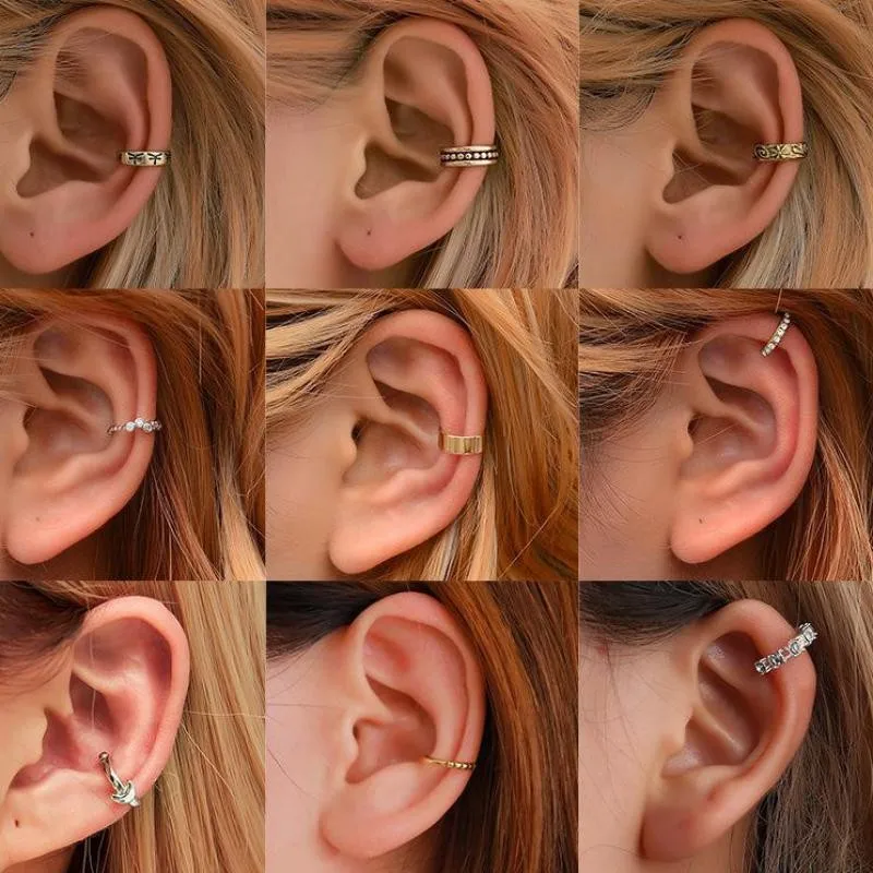 Vintage Earrings New Ear Clip Earrings For Women Earing Jewelry Without