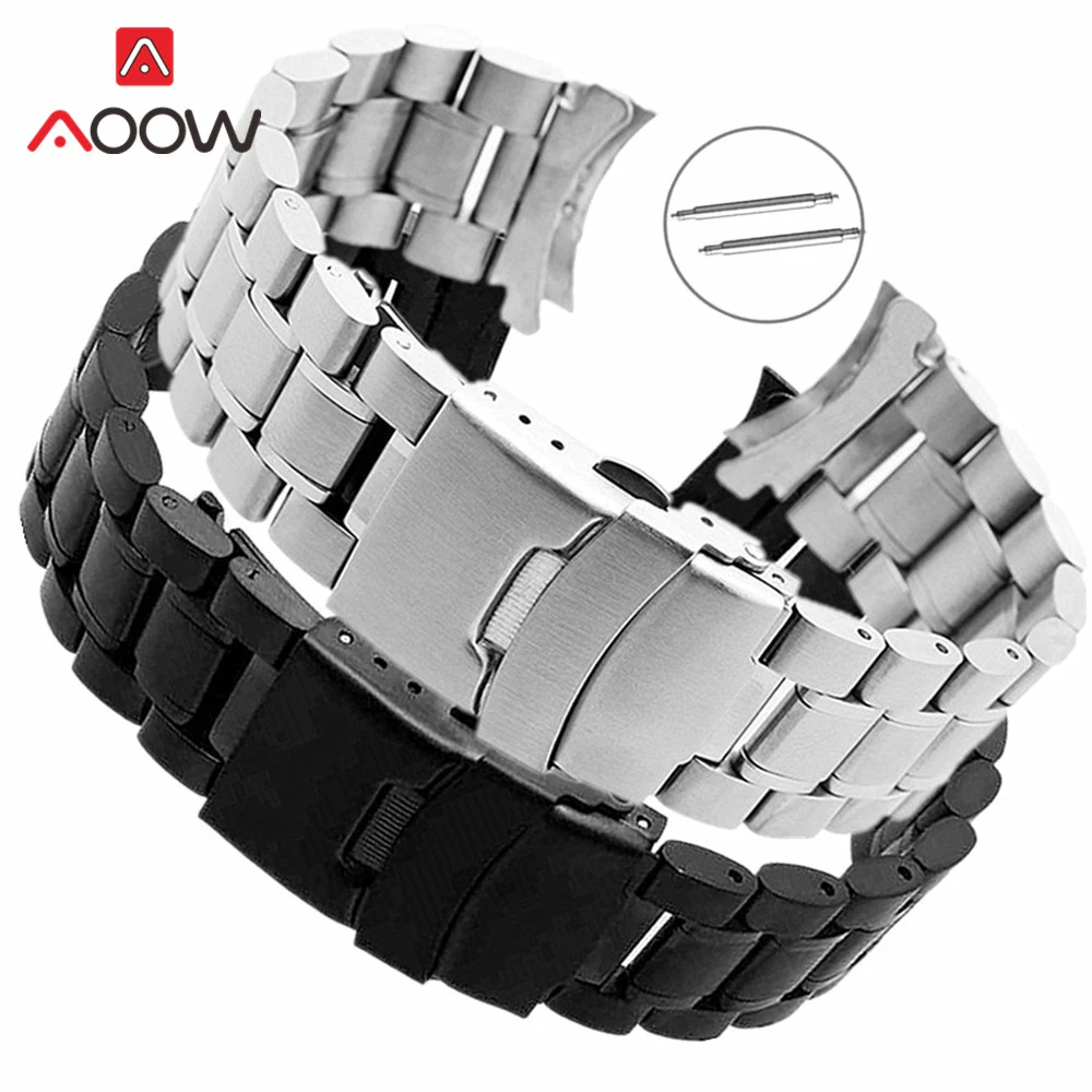 

Stainless Steel Strap 18mm 20mm 22mm Watchband Men Women Universal Deployment Clasp Solid Metal Wrist Bracelet Band Accessories