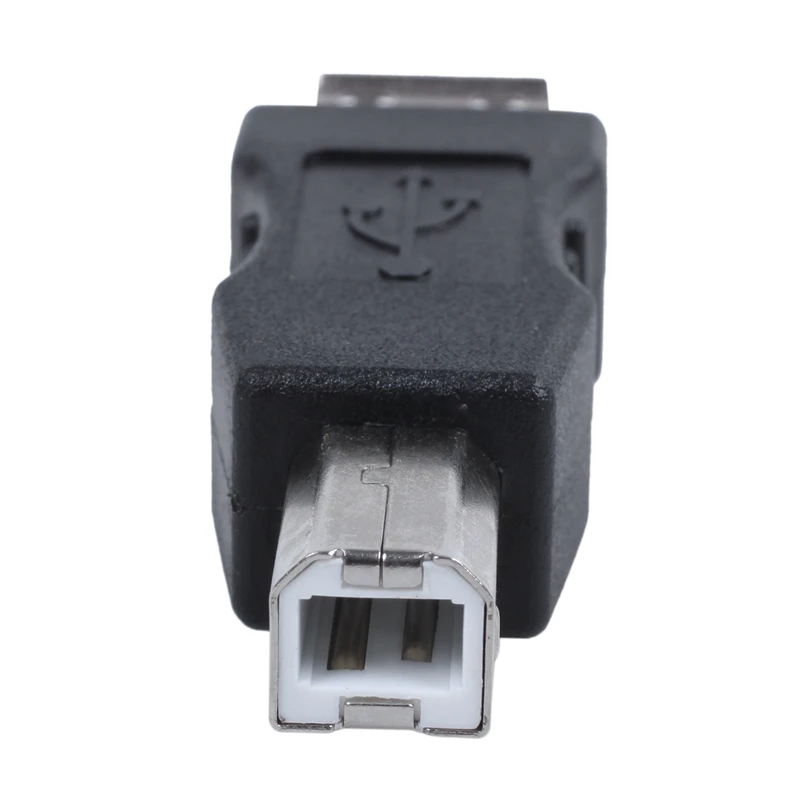 USB адаптер для принтера type A female-type B male черный серебристый тон