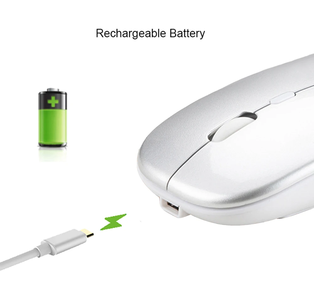 2 4G беспроводной + bluetooth мышь двойной режим Тихая беззвучная перезаряжаемая Мыши