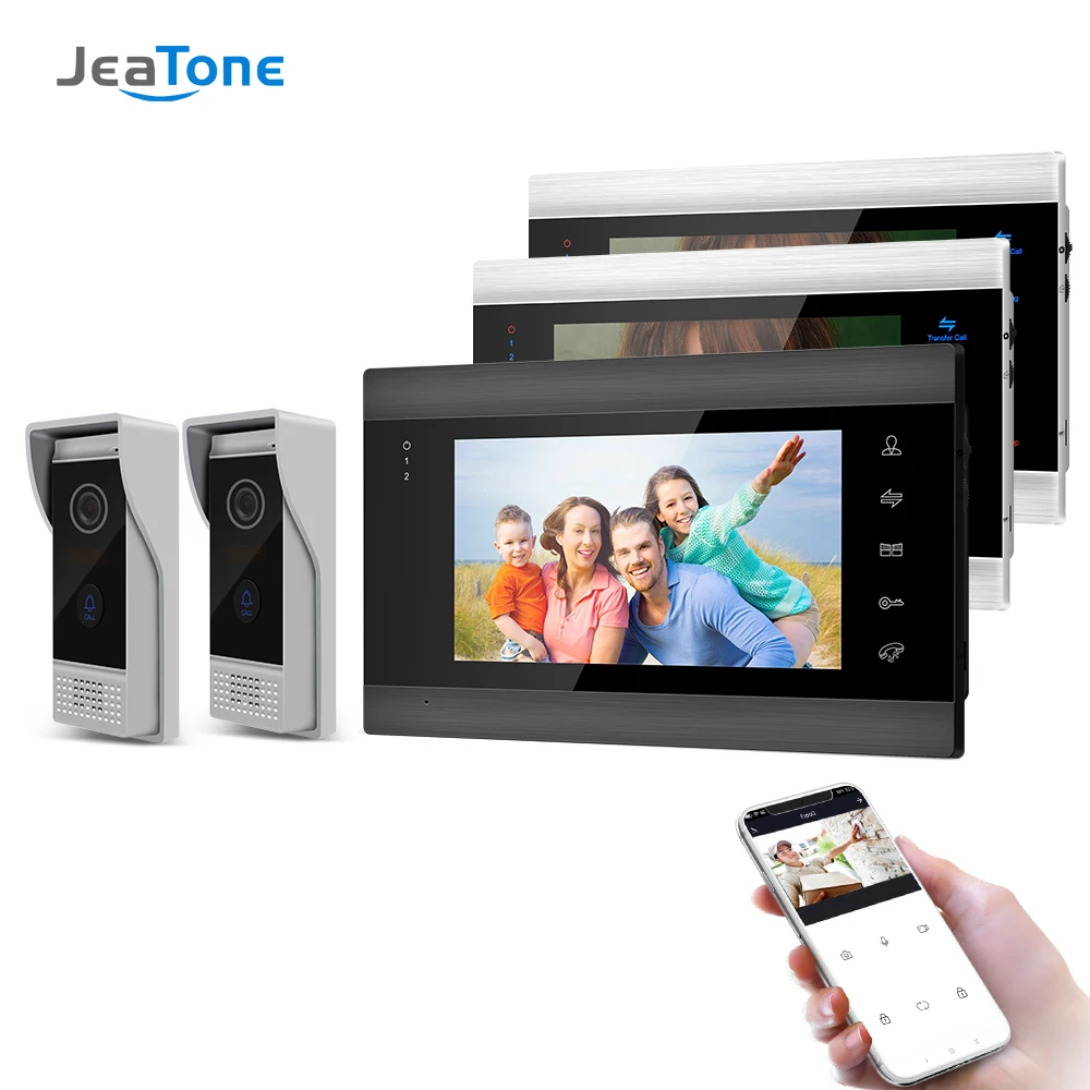 Jeatone 7-дюймовый беспроводной Wi-Fi умный IP-видеодомофон система внутренней связи с 3