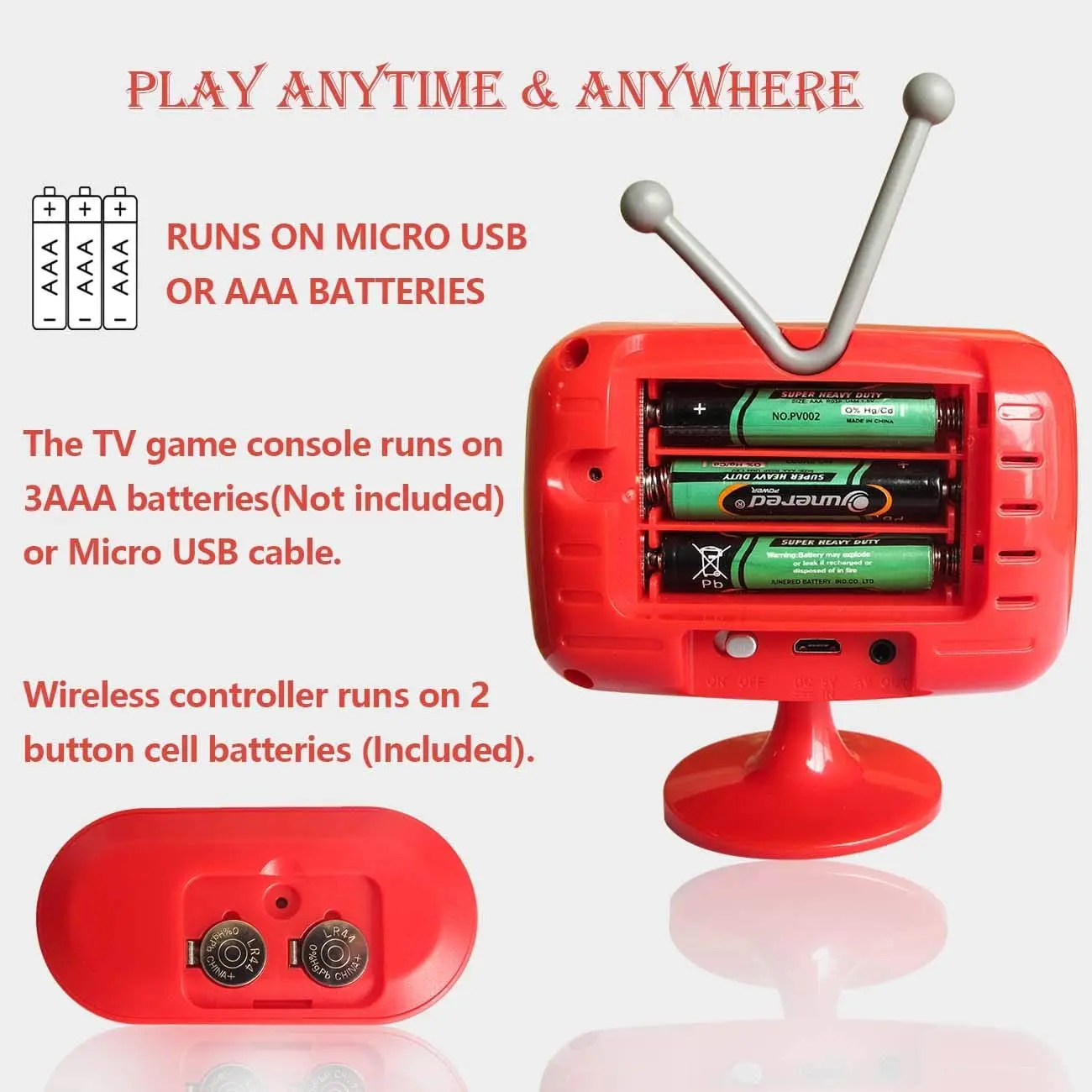 PLAYGO Retro przenośna konsola do gier gra wideo odtwarzacz z 300 systemem gier Mini telewizor w stylu automat do gier z kontroler bezprzewodowy