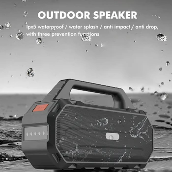 

Portable Wireless Bluetooth Speakers Waterproof FM Radio 4000mAh High Power 30W Bass Column Subwoofer Flashlight Music Player