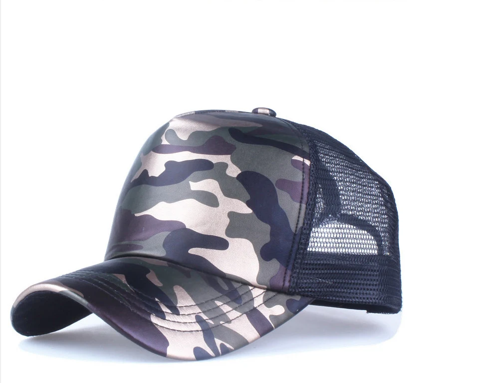 

New PU Mesh hat Baseball Caps camouflage baseball cap Men Women Hip-hop cap Sports Fashion gorras para hombre
