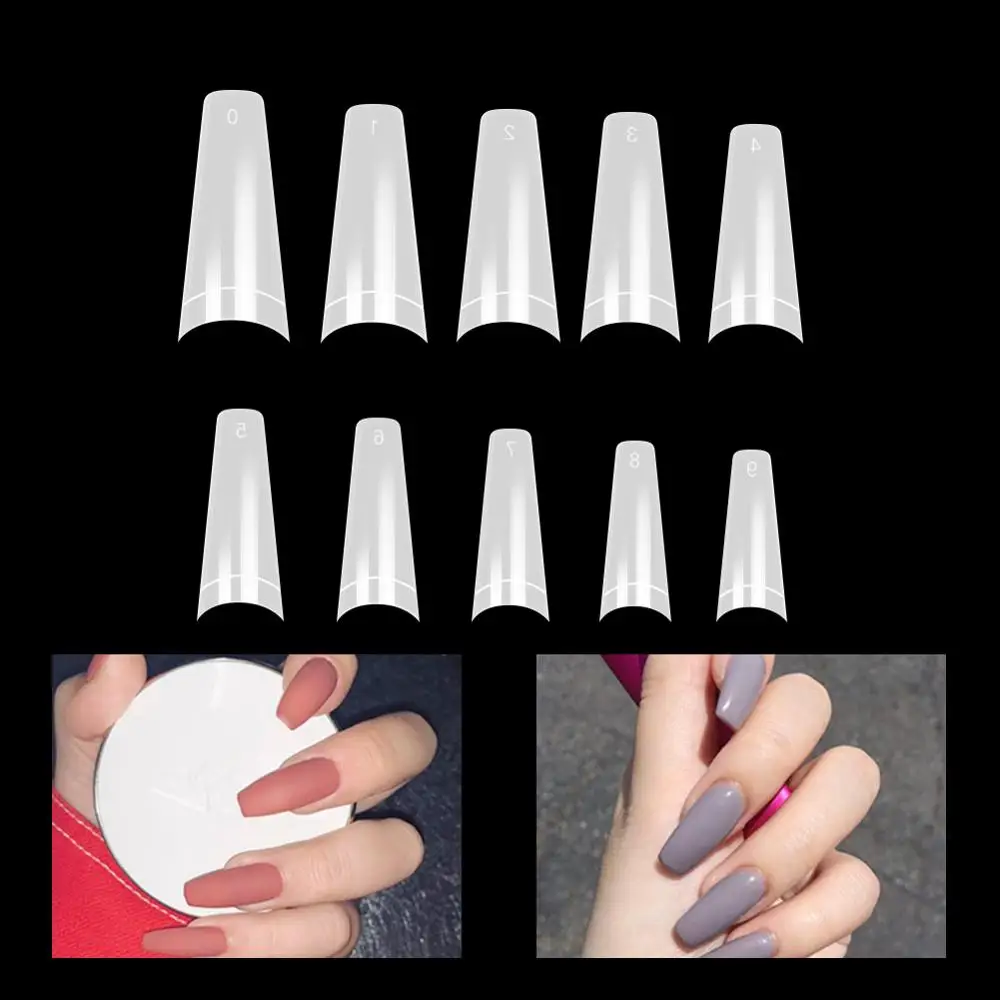 Krofaue 500pcs Clear Coffin Nail Tips Natural Nails French Artificial False Nail Tips Design Nail Art Decoration False Nails Aliexpress