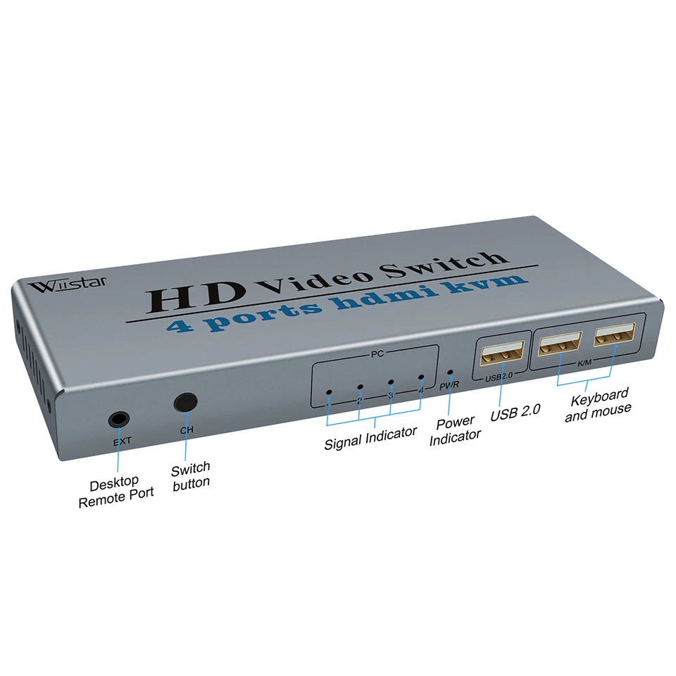 H99a07b47ff0947c7aaa05512e6bc15c7g KVM-conmutador HDMI 4K, USB, HDMI, KVM, 4 en 1, con 3 puertos USB, para ratón, teclado, u-disk, impresora para Win7/8/10 MAC