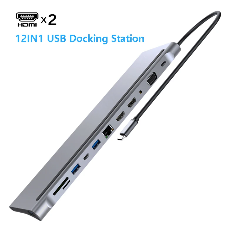 USB C Dock MST Dual HDMI Dual Screen Dual Display Adapter Hub, USB Type C Laptop Docking Station For Lenovo ThinkPad HP Dell XPS