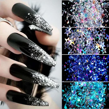 

Candy Glass Paper Nail Flakies Mixed Nail Powder Sequins Irregular Colorful Sequins Paillette Nail Art Decoration Manicures Tips