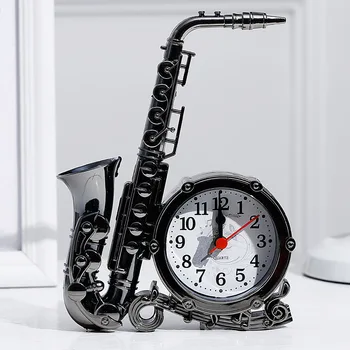 

Saxophone alarm clock Creative home student dormitory desktop clock ornaments table clock table clock