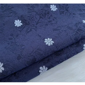 

CF988 Little Flowers Jacquard Dark Blue/Brown Brocade Fabric/Women's Noble Clothings Fabric/Home Textiles/DIY Sewing Materials