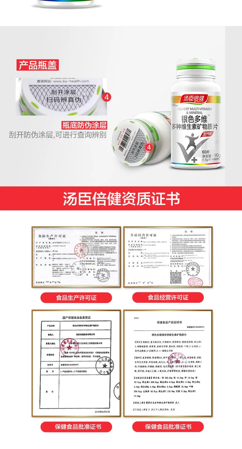 汤臣倍健R多种复合维生素矿物质片（老年人型）-1.5g_片_