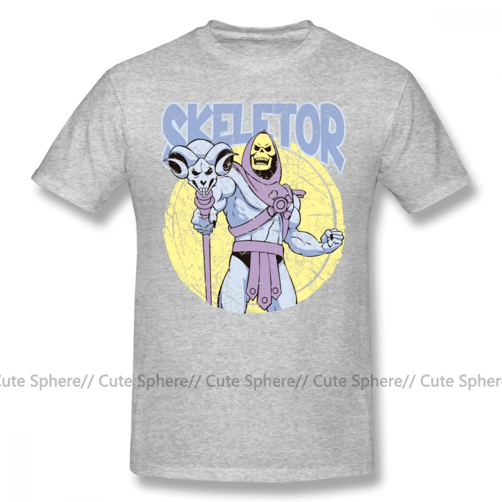 SKELETOR футболка забавная футболка с коротким рукавом Футболка с графическим принтом для мужчин 5x пляжная хлопковая футболка - Цвет: Gray