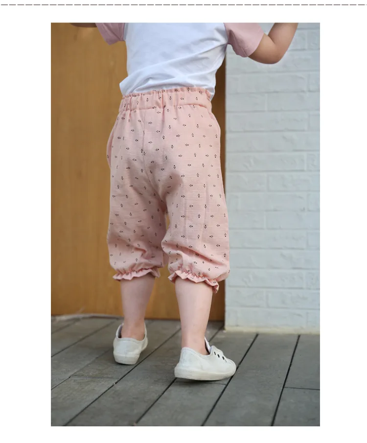 Girls Anti Mosquito Pants Summer New Style CHILDREN'S Garment Baby Lantern Pants Cotton Linen Capri Pants