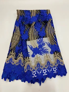 

African guipure lace lace fabric Nigeria lace fabric, with stone water-soluble lace, can be used to sew dresses R39591