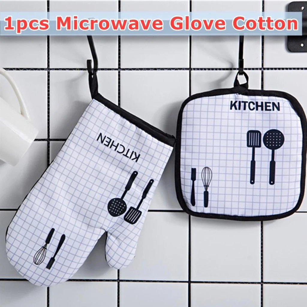 2pcs Oven Gloves Pot Holder Set Heat Resistant Quilted Mitts Cooking baking