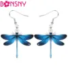 Bonsny – boucles d'oreilles libellule en acrylique pour femmes et adolescents, bijoux à breloque, grand, Long, insecte, Animal, goutte, tendance, cadeau d'été, accessoires ► Photo 1/6