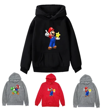 

Cute Mario Print Hooded Hoodie for Boys Girls Tops Hot Fashion Hoodies Sweatshirt Pullover Gifts Hooded Comfortable for Children