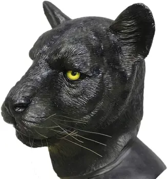 

2019 New Halloween Mask Black Panther Latex Animal Mask Horror Masquerade Ball Costume Cosplay Soft Airsoft Toys