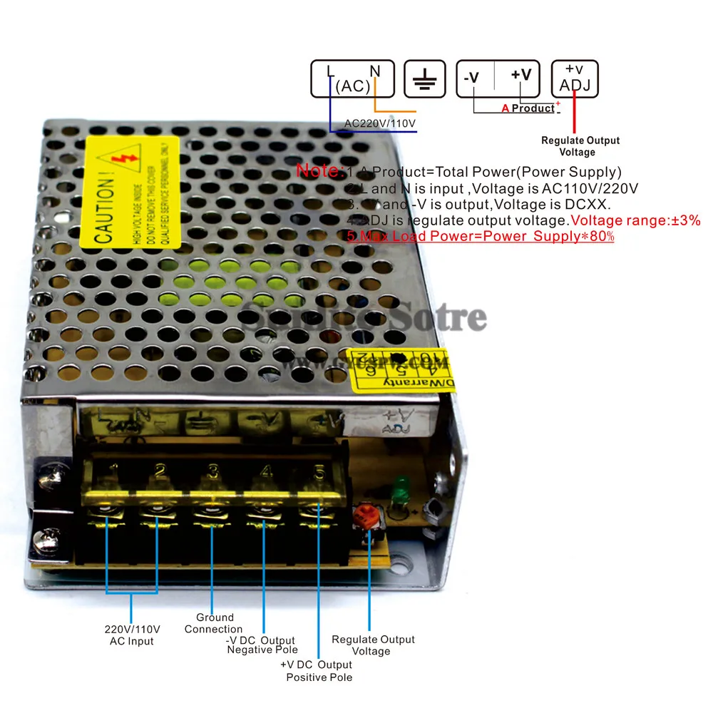 Power Supply DC 12V 15V 18V 24V 36V 48V 48W 60W 72W Lighting Transformers 110v 220v AC to DC12V DC24V DC36V DC48V SMPS For Light