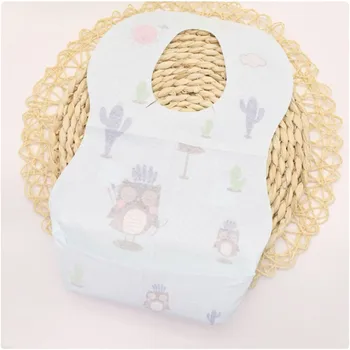 

20pcs/lot Waterproof Non-Woven Fabric Disposable Baby Toddler Bibs Feeding Saliva Apron Paper Portable Cartoon Bibs