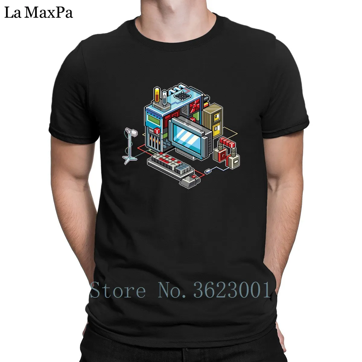 

Creature Leisure Tee Shirt Man 8bit Computer Tee Shirt Man Fashion Stylish T Shirt Tee Tops Men's T-Shirt 100% Cotton Summer